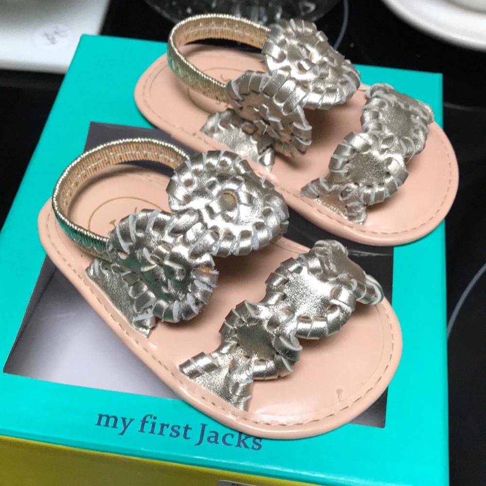 My first Jack Rogers gold sandals size 2 platinum